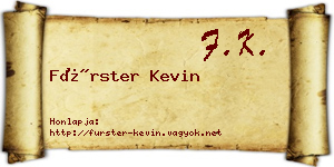 Fürster Kevin névjegykártya